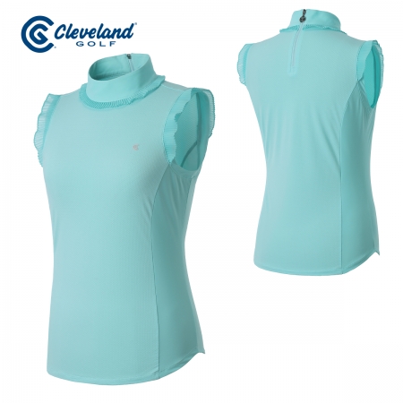 [클리브랜드골프] 넥라인 어깨 프릴 여성 민소매 티셔츠/골프웨어_CGWTS223780